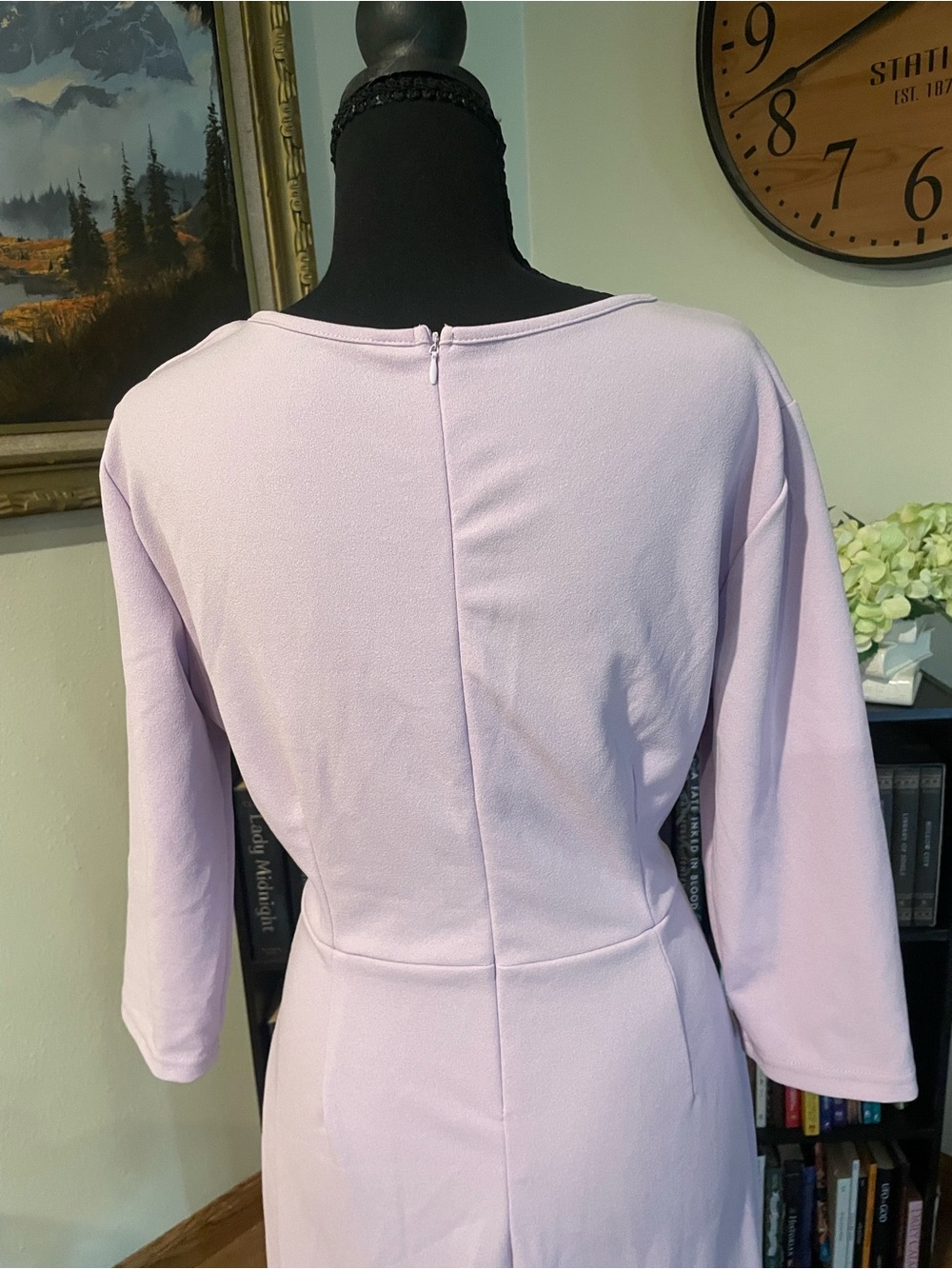 Lilac Long Sleeve Gathered Dress - Picture 4 of 4